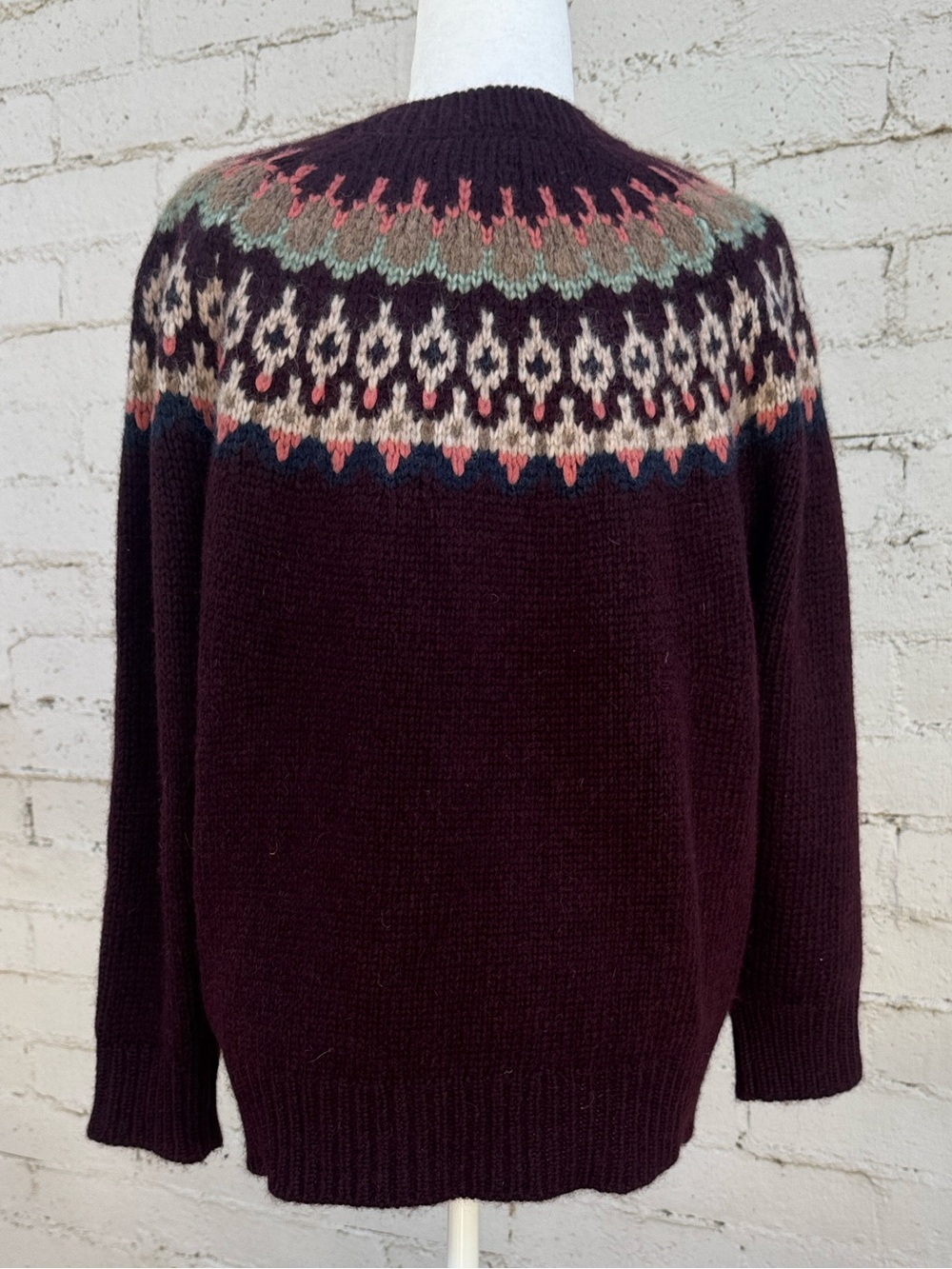 TOAST Alpaca Cotton Wool Patterned Yoke Fair Isle Sweater Size M - Picture 3 of 13